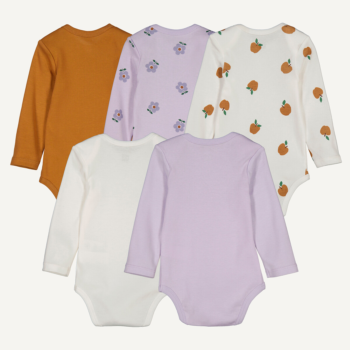 COLEÇÃO LA REDOUTE<br>Conjunto de 5 bodies de manga comprida