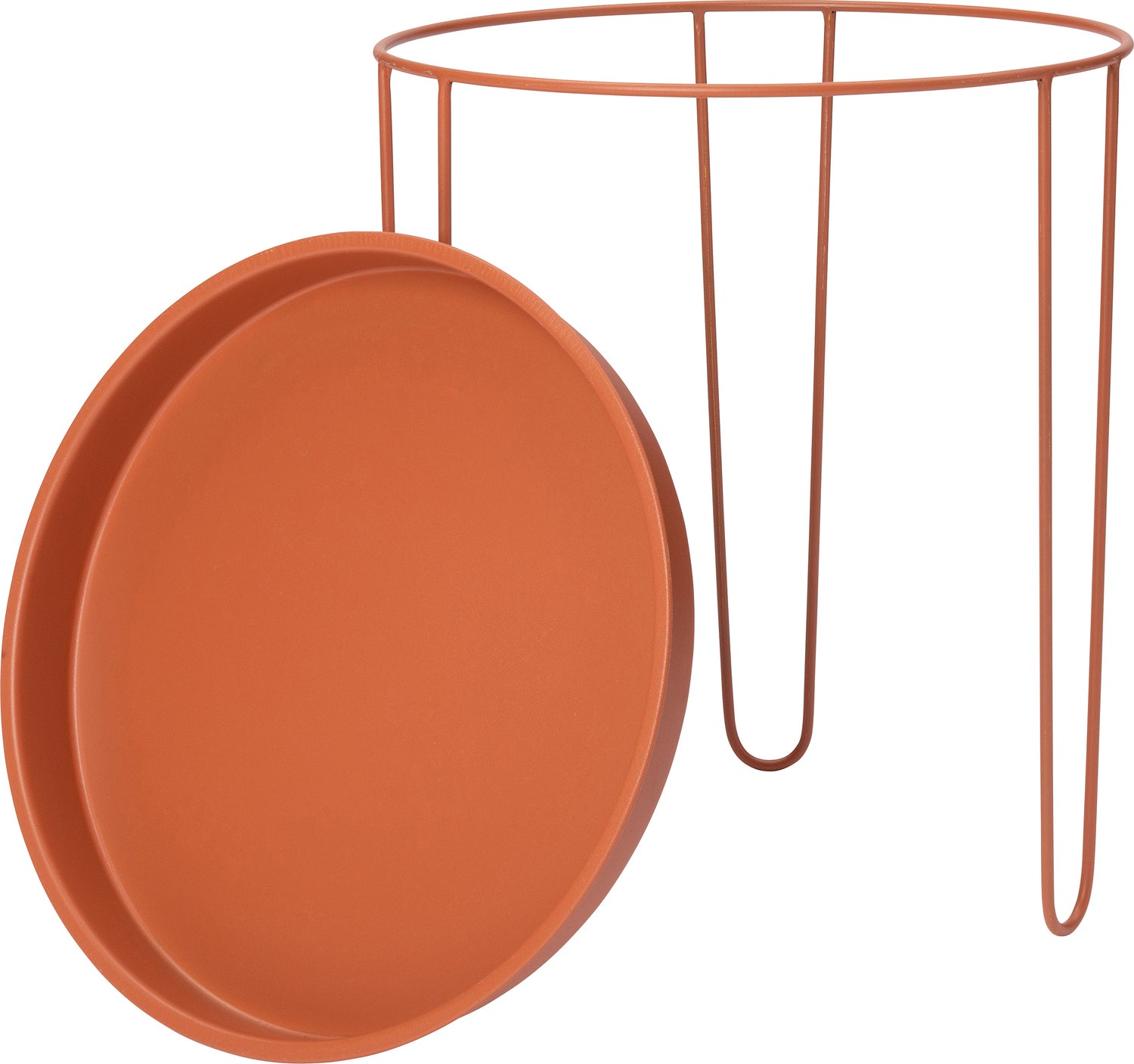 Intratuin bijzettafel Tray terracotta D 32 H 34 cm
