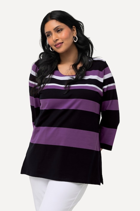 Shirt, Ringel, Rundhals, 3/4-Arm, Pima Cotton