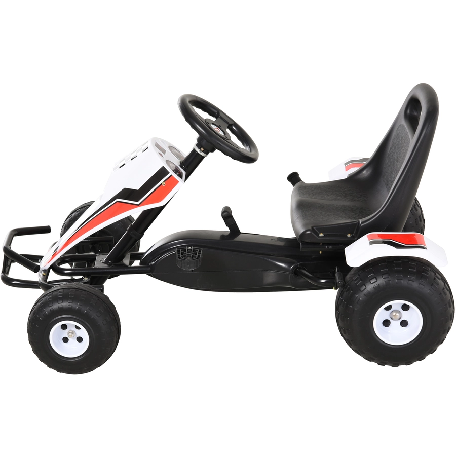 HOMCOM Kinder Go-Kart mit Handbremse weiß
