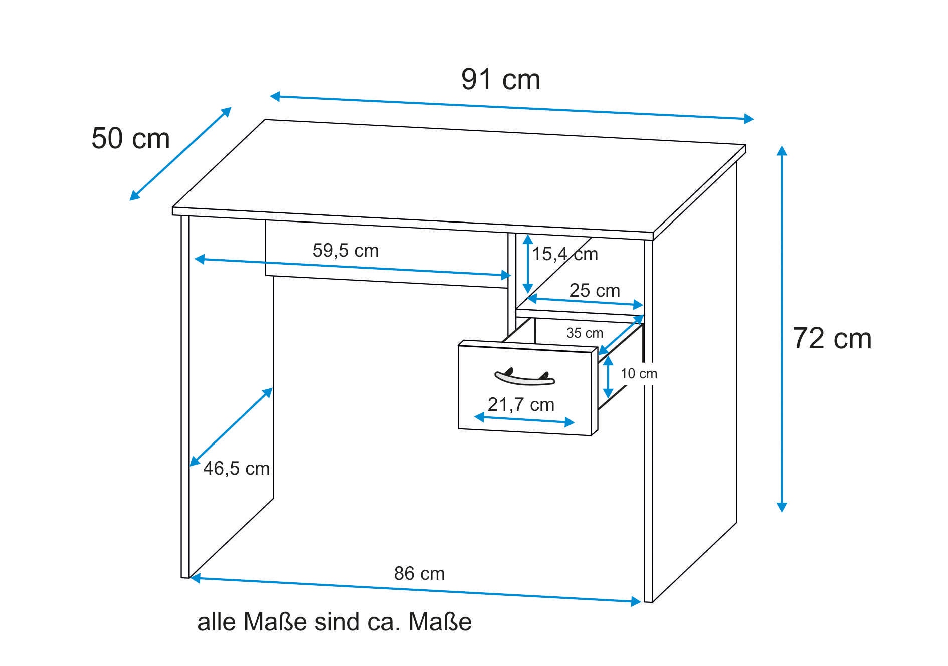 VOGL Möbelfabrik Schreibtisch »Flo« Schülerschreibtisch auch mit Tastaturauszug erhältlich, Breite 91 cm