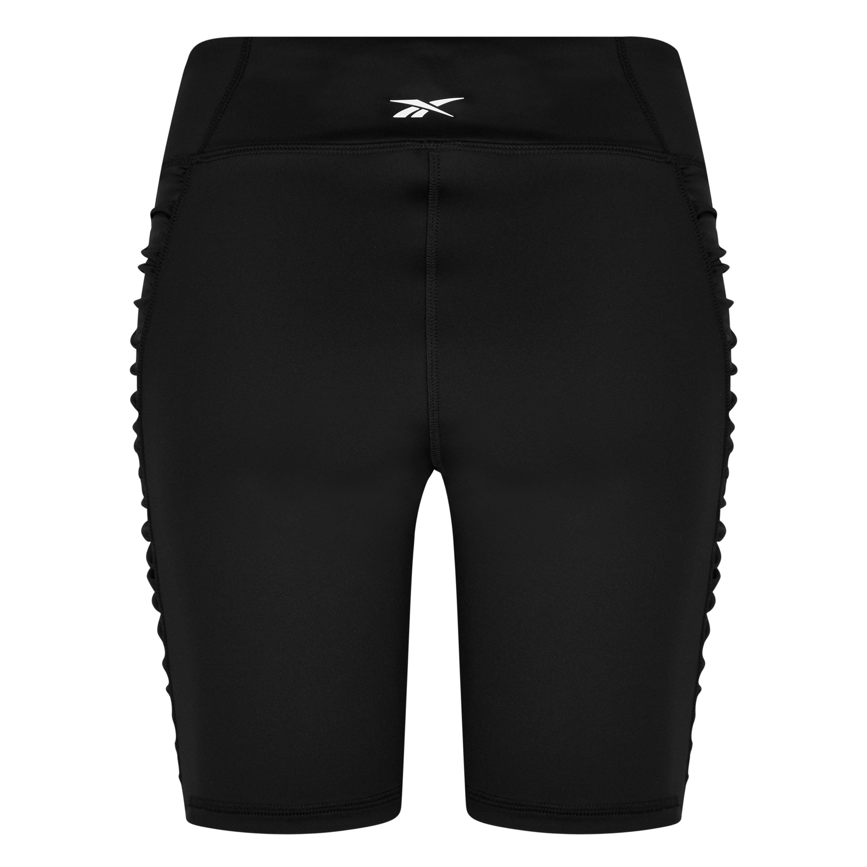 Reebok Studio Ruched High Rise Legging Shorts Womens Gym Short