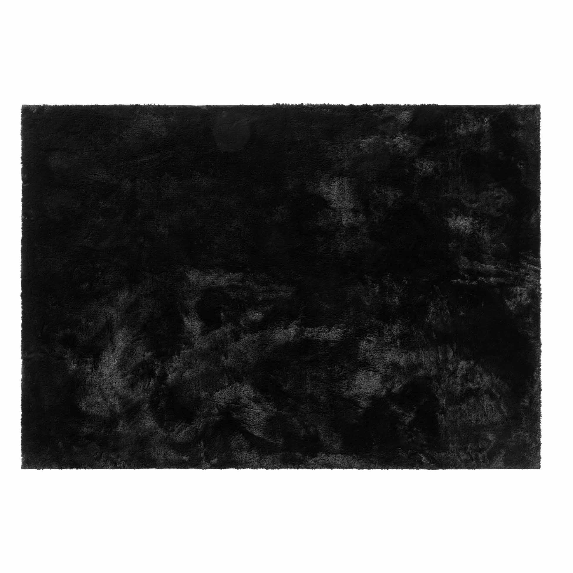 TAPIS RECTANGLE 120X170CM IMITATION FOURRURE FELINE NOIR