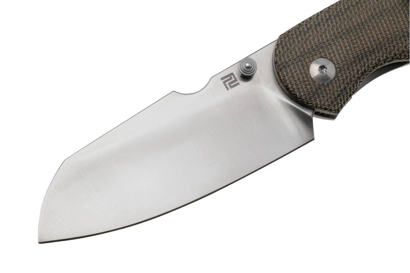 Artisan Cutlery Prime 1866G-ODG, Sand Polished S90V, OD Green Micarta/Titanium zakmes