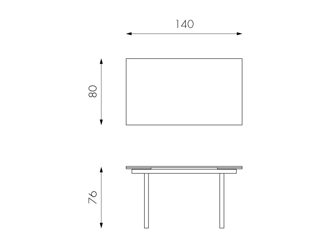 Tommy Table extensible (140/200 x 80 cm) en verre trempé gris tourterelle