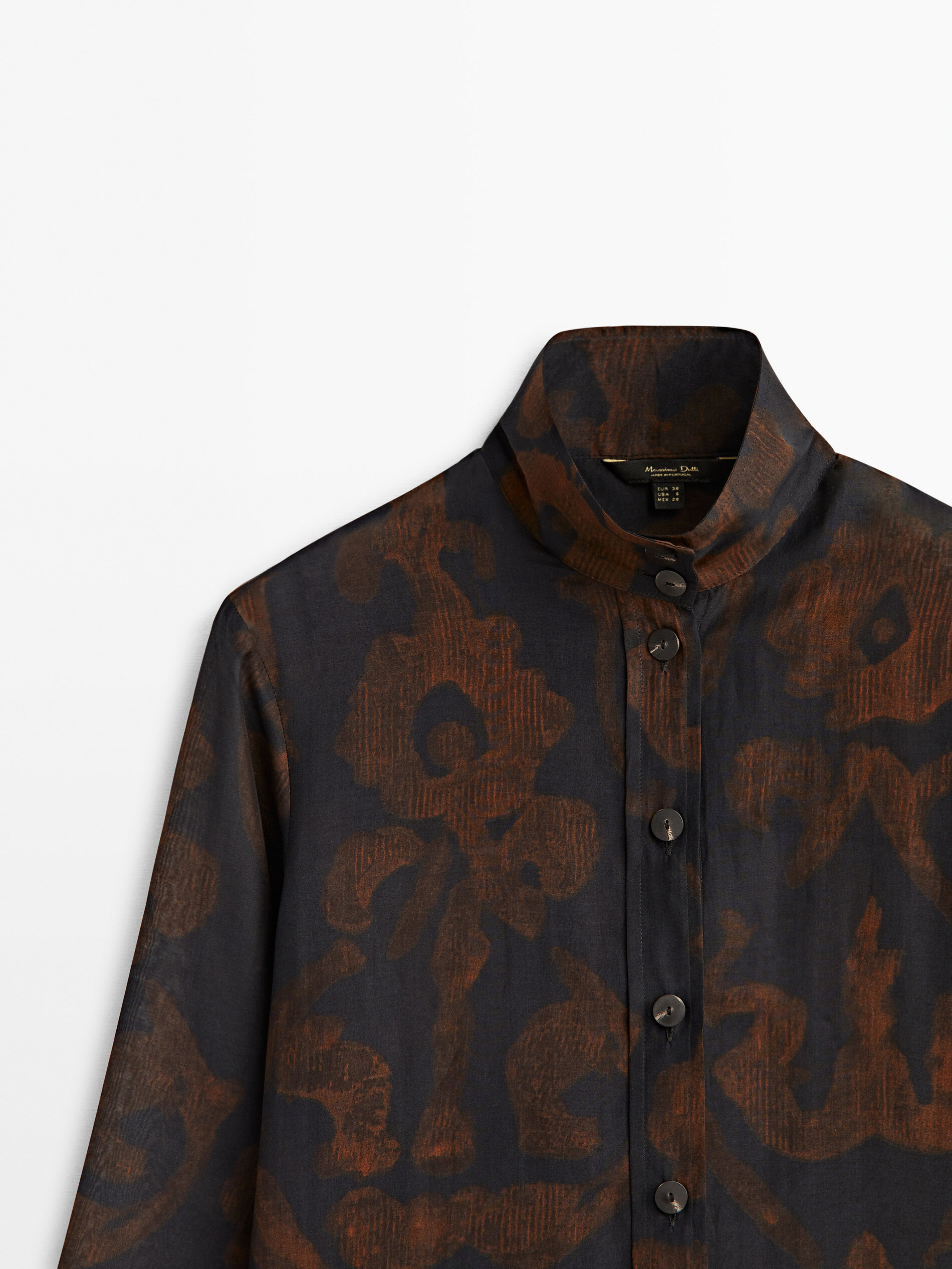 Camisa estampada com algodón seda - AZULÓN