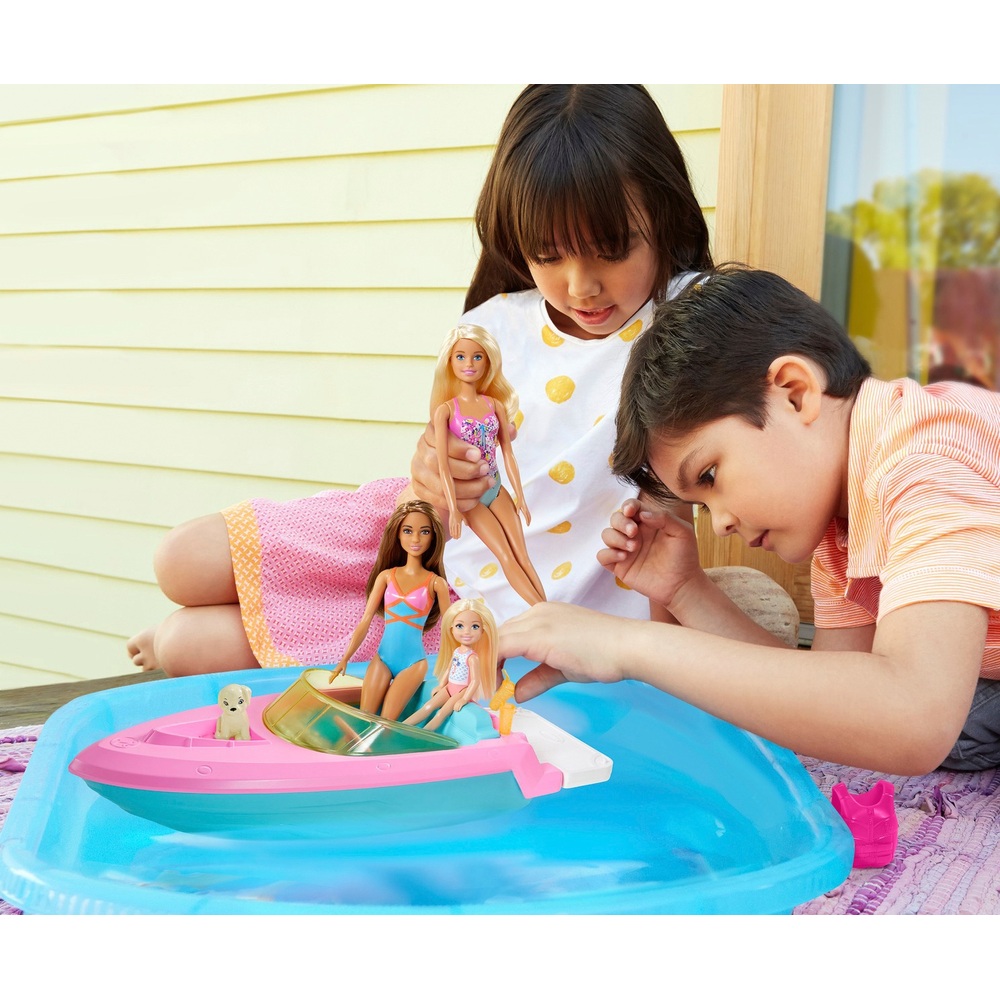 Barbie-Boot mit Welpe und Zubehör