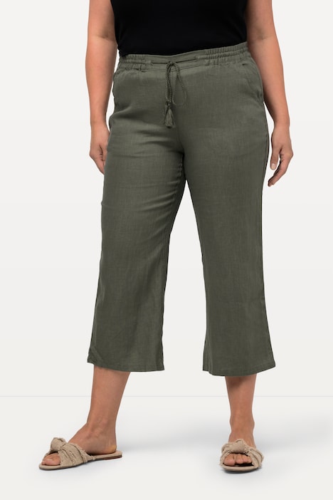 7/8-Leinenhose, elastischer Bund, natürlich kühl