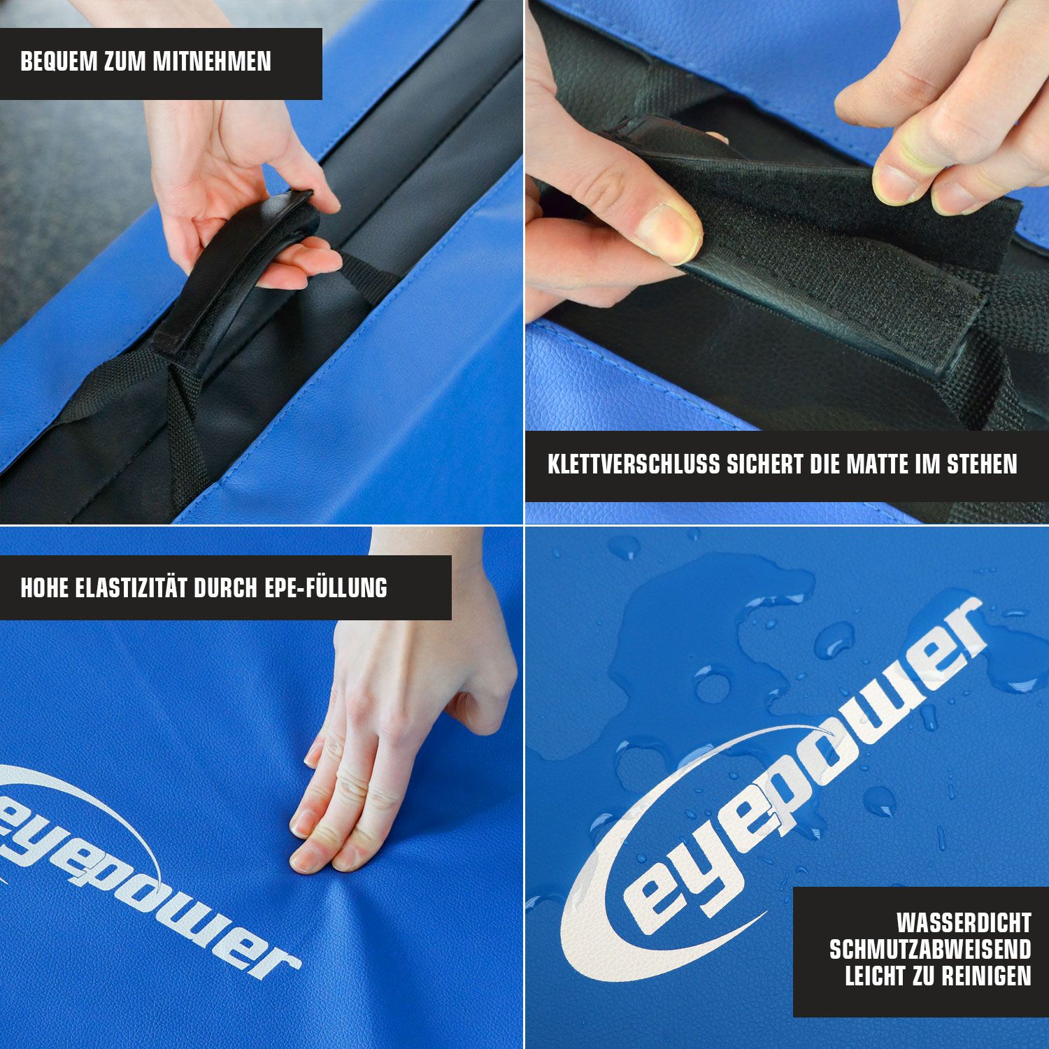 Weichbodenmatte 200x100x8 cm Blau-Schwarz