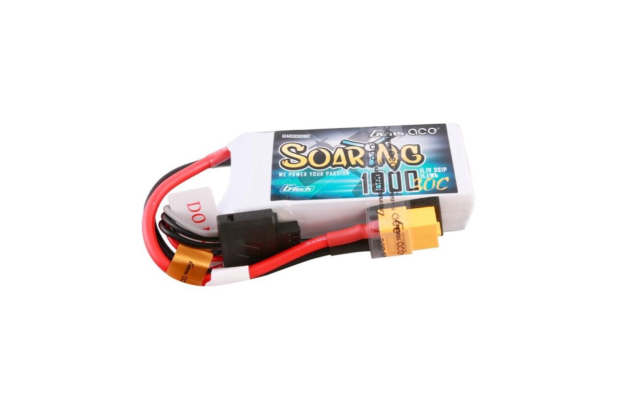 RC-Akku LiPo 1000 mAh 11.1 V 30C Soaring, G-Tech3S LiPo Akku mit XT60 Stecker