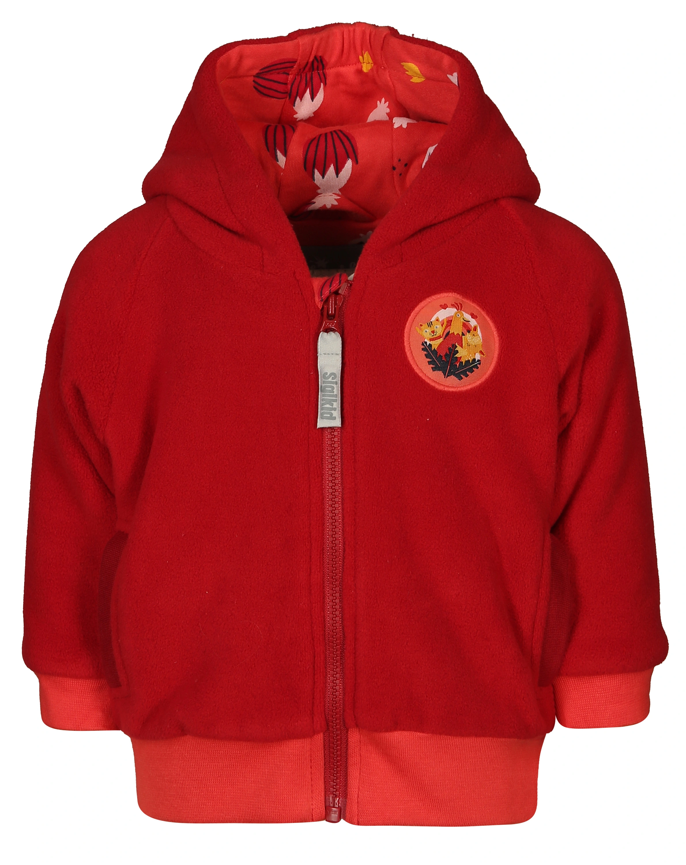 Fleecejacke FARM mit Kapuze in rot
