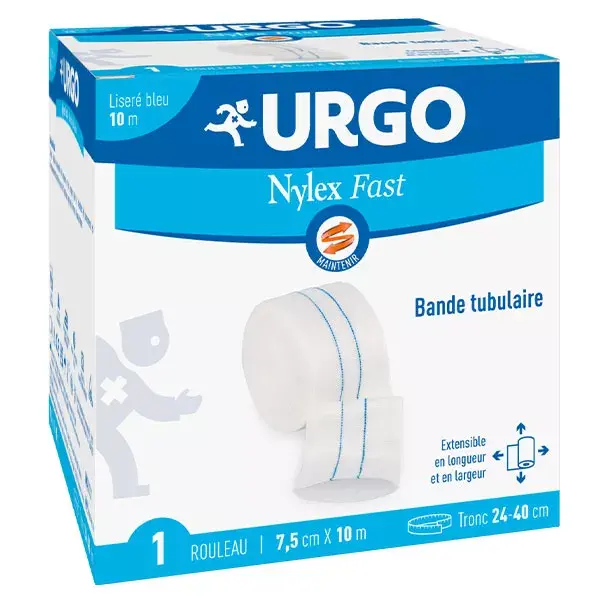 Curativo tubular Urgo Nursing Care Nylex Fast, azul, 7,5 cm x 10 m