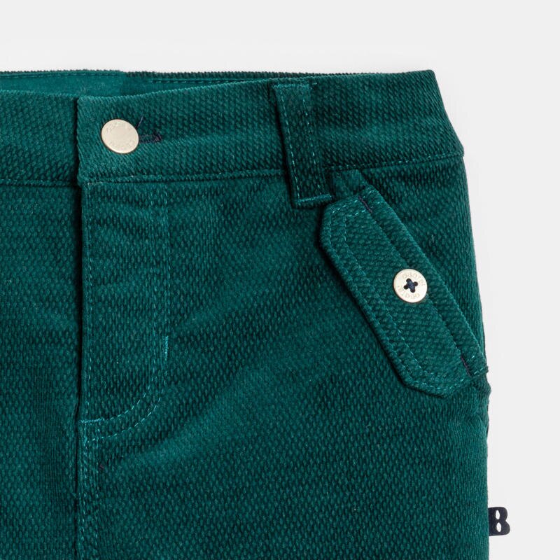 Jean velours vert bébé garçon Vert