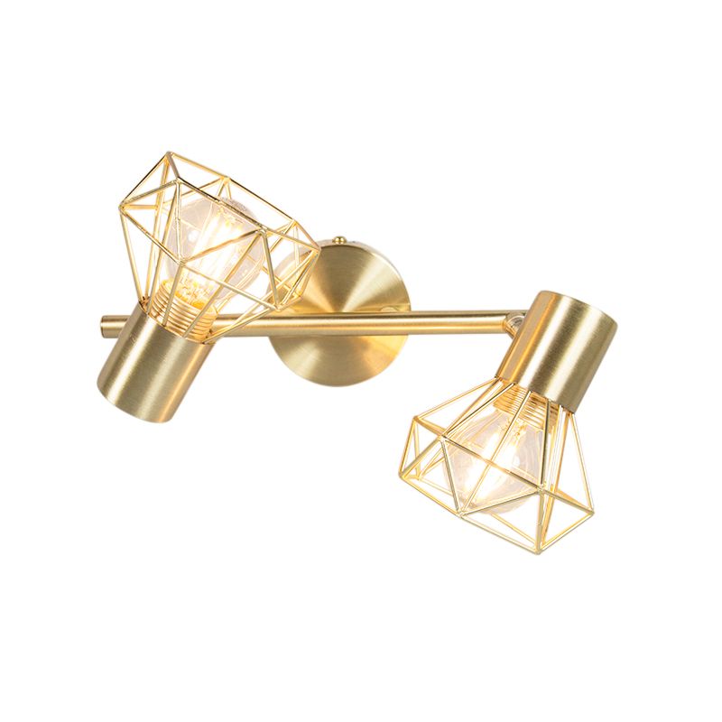 Art deco spot messing draai- en kantelbaar 2-lichts - Mosh