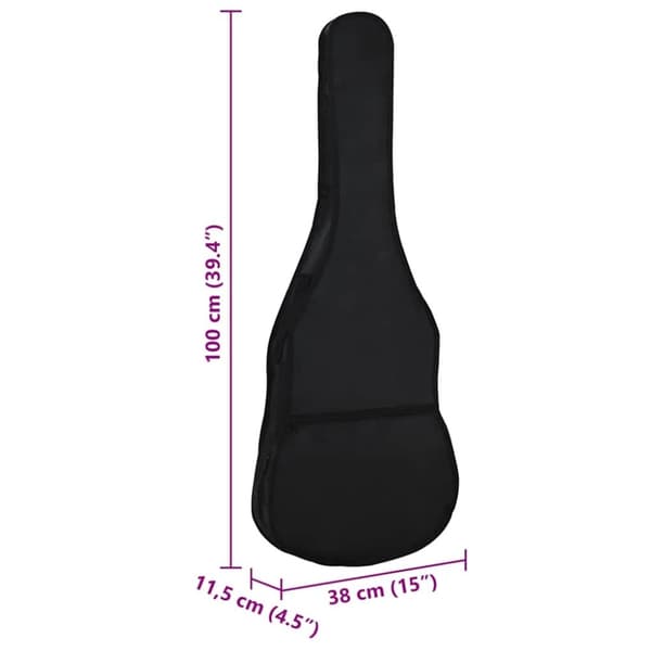 vidaXL Gitarveske for 4/4 klassisk gitar svart 100x37 cm stoff