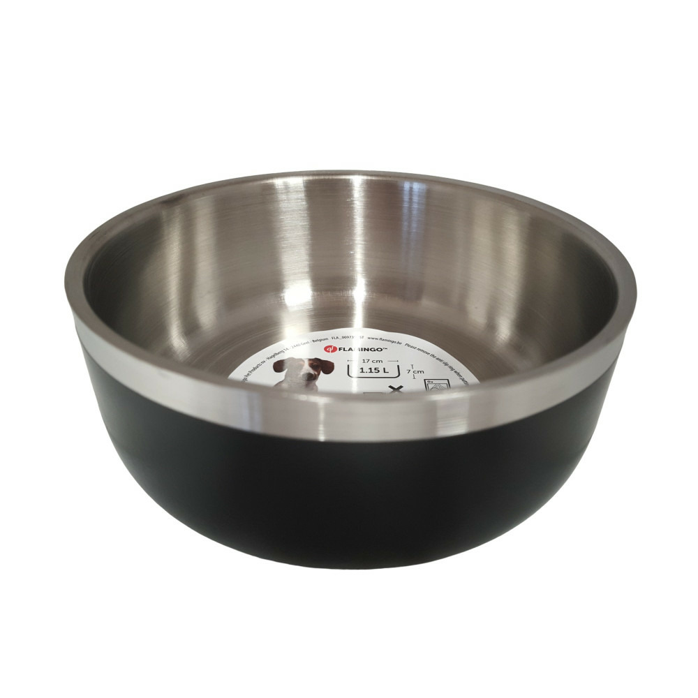 Gamelle pour eau ou nourriture a double paroi ø17 cm 1150 ml, pour chien