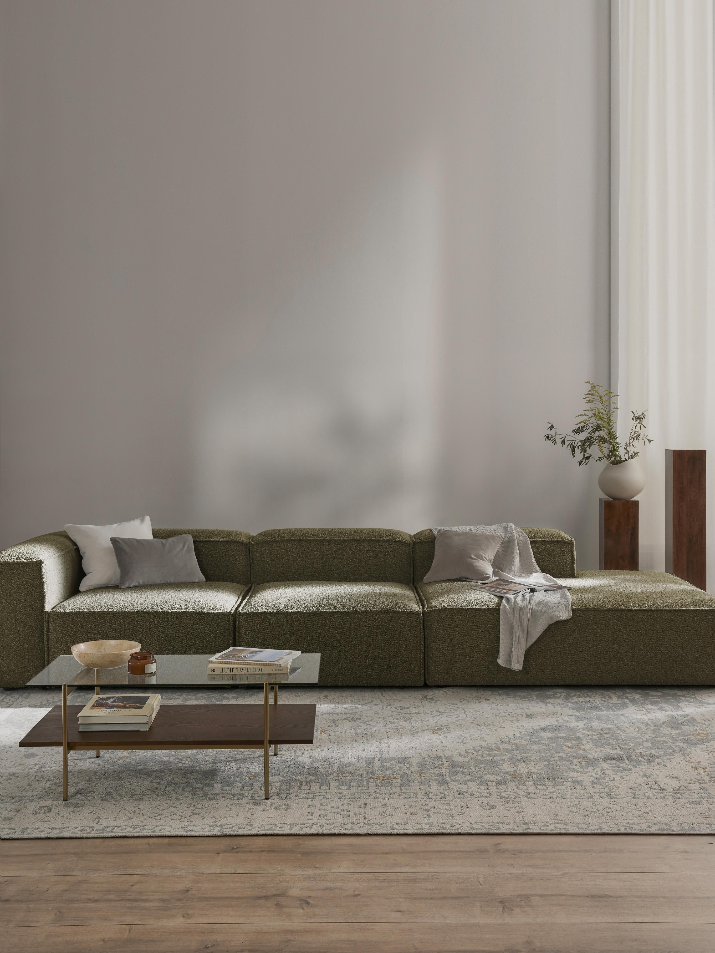 Modulaire XL chaise longue Lennon uit bouclé