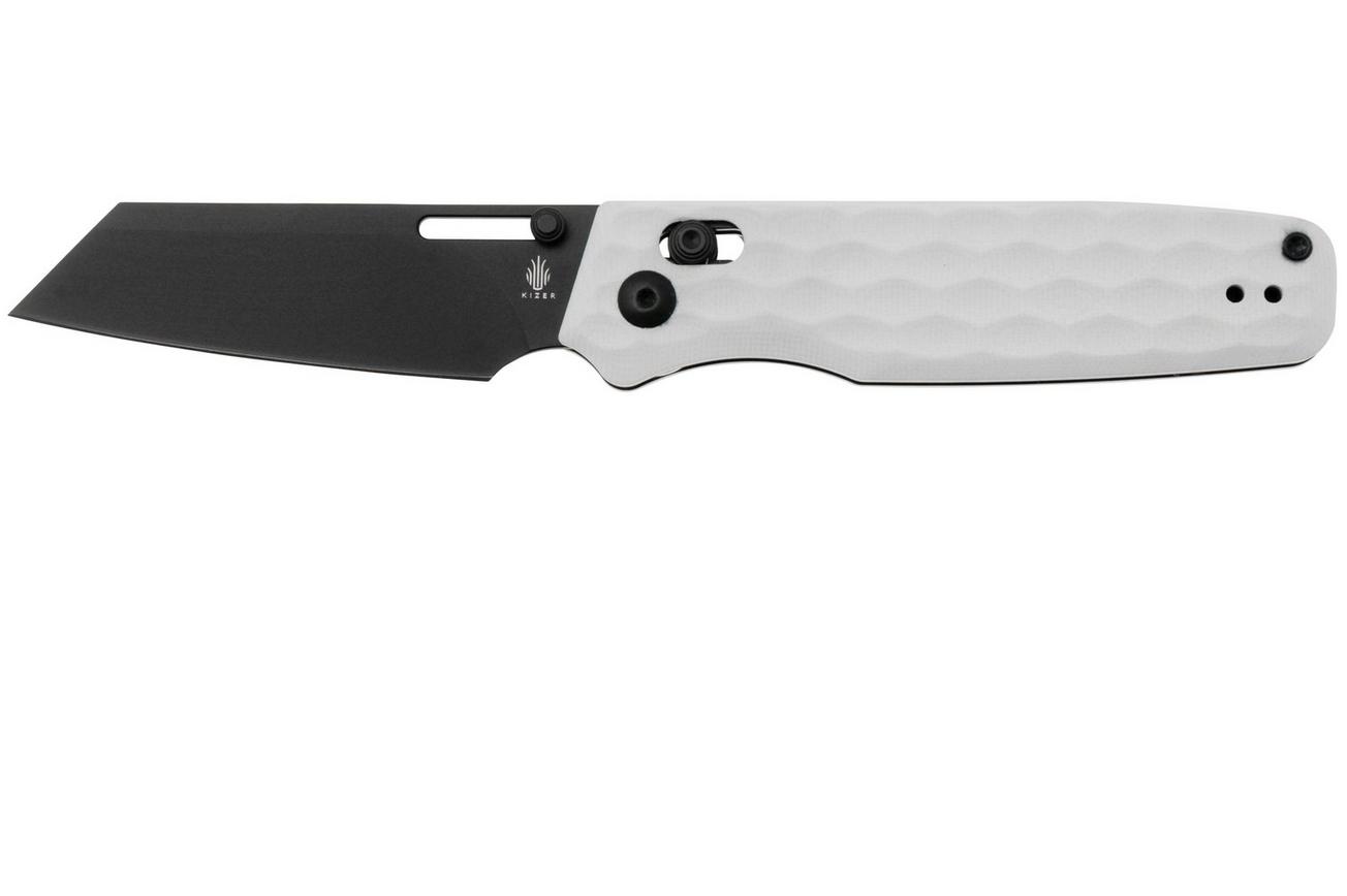 Kizer Vanguard Task V3641A1 Black Nitro V, Sugar White G10, zakmes, Nick Consoli design