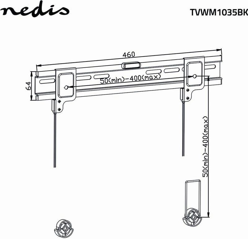 Nedis - TV Muurbeugel - 26-42 inch - Vaste Beugel - Maximaal 30 kg
