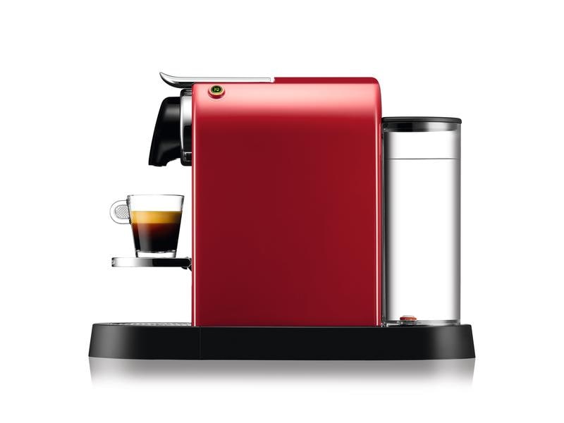 Krups Kaffeemaschine Nespresso CitiZ XN7415 Rot Elegante Kapselmaschine der Original Line mit geringem Platzbedarf