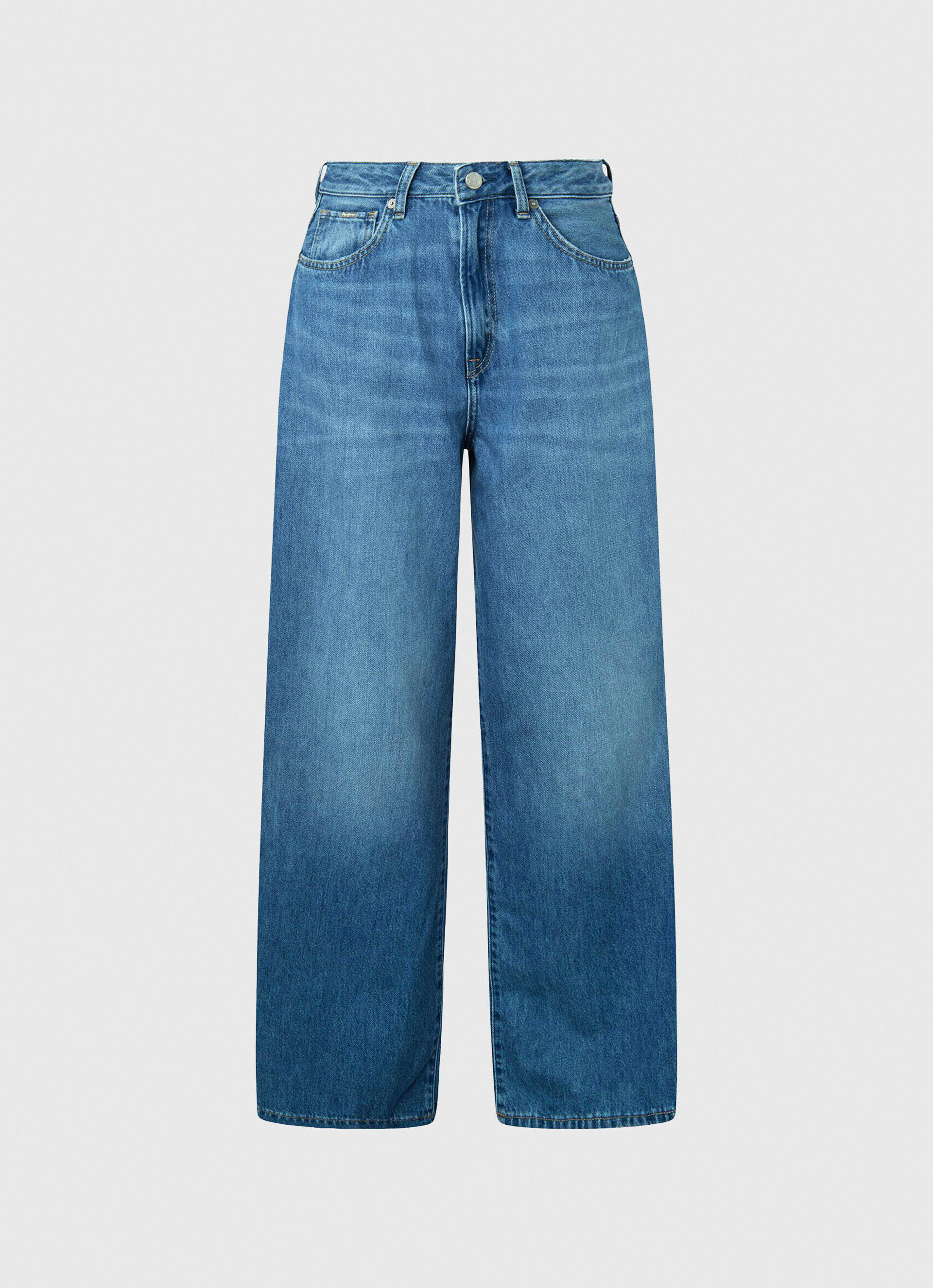Calça jeans JAIMY de cintura alta e modelagem ampla - jeans