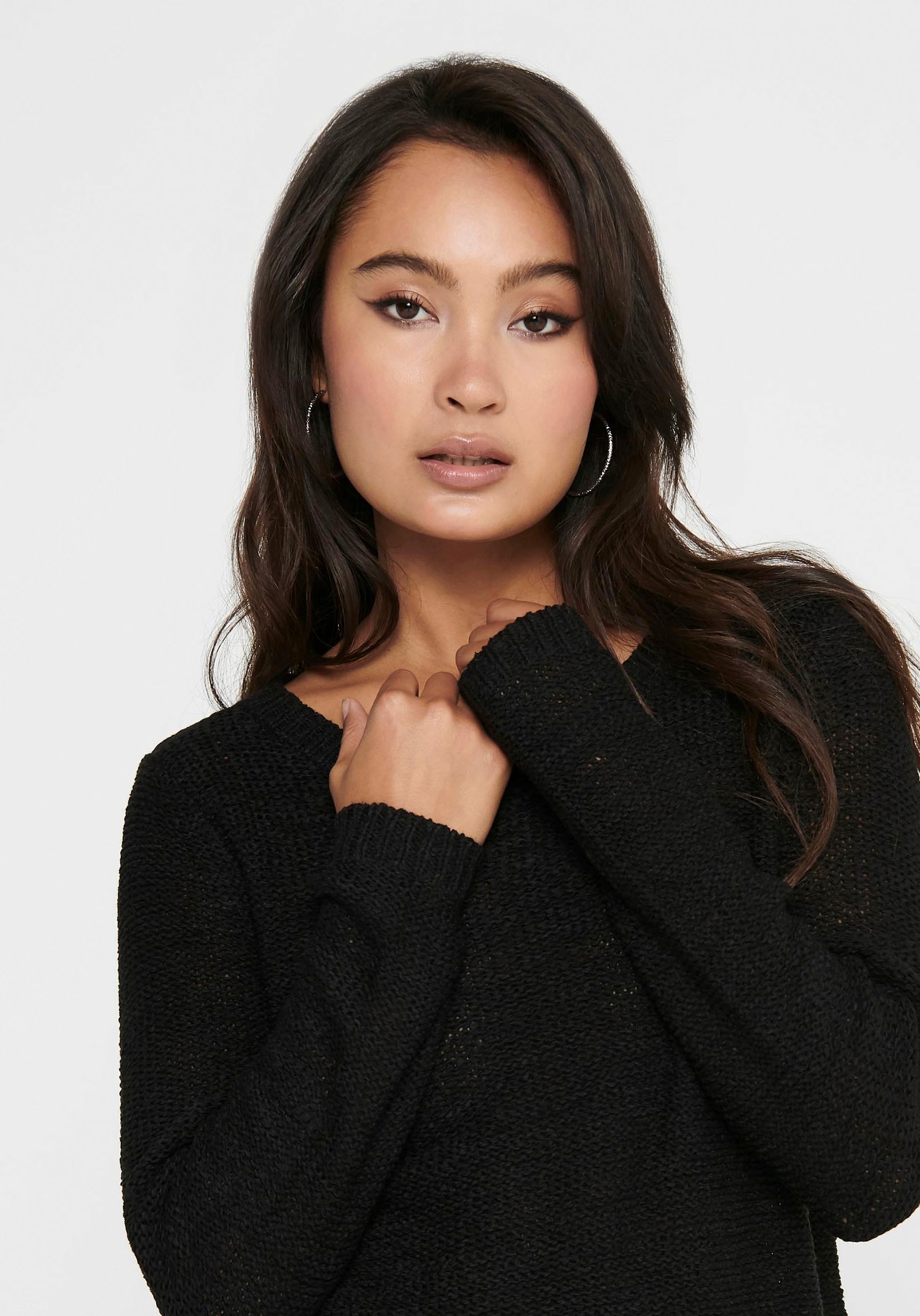 ONLY Strickpullover »ONLGEENA XO L/S PULLOVER KNT NOOS«, mit Rundhalsausschnitt