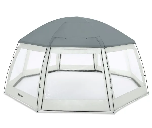 Bestway 58612, Kuppel til swimmingpool, Pool over jorden, Rund, Grå, Transparent, Hvid, PVC, Polyester, 2 dør(e)