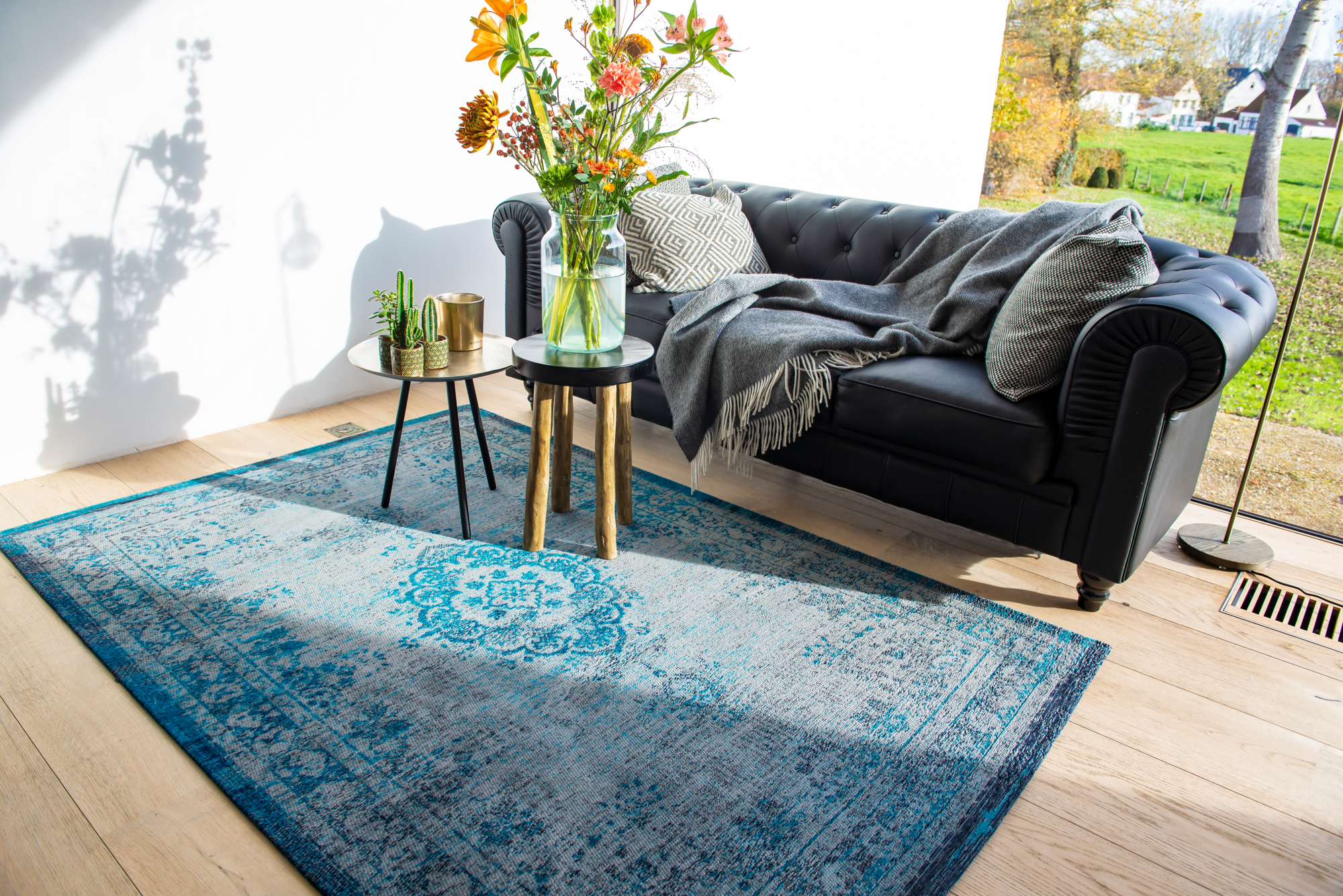 Ecorugs vloerkleed Medallion turquoise 80x150 cm