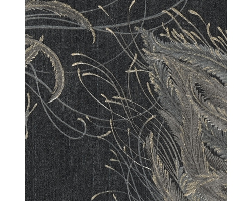 Vliesbehang 38009-4 Mata Hari Feathers zwart