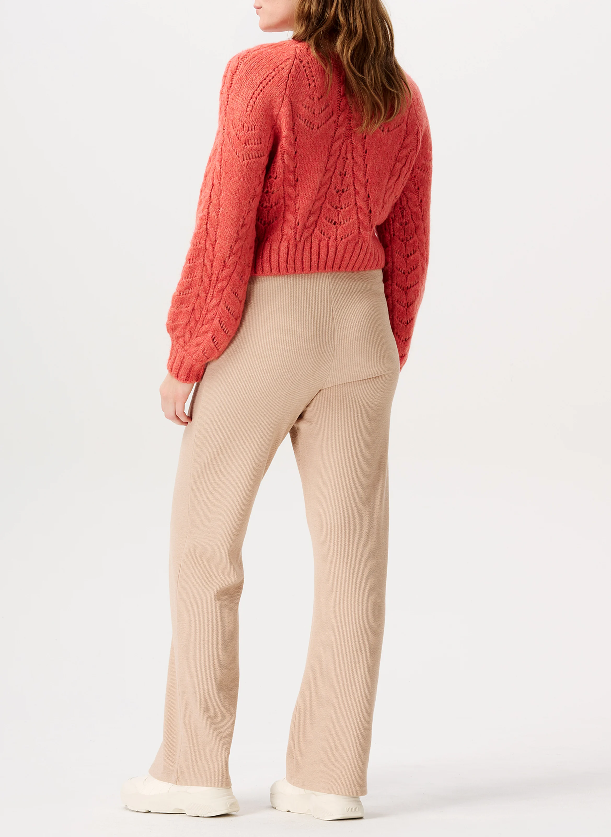 EDIME - Pantalon droit stretch de grossesse| Beige