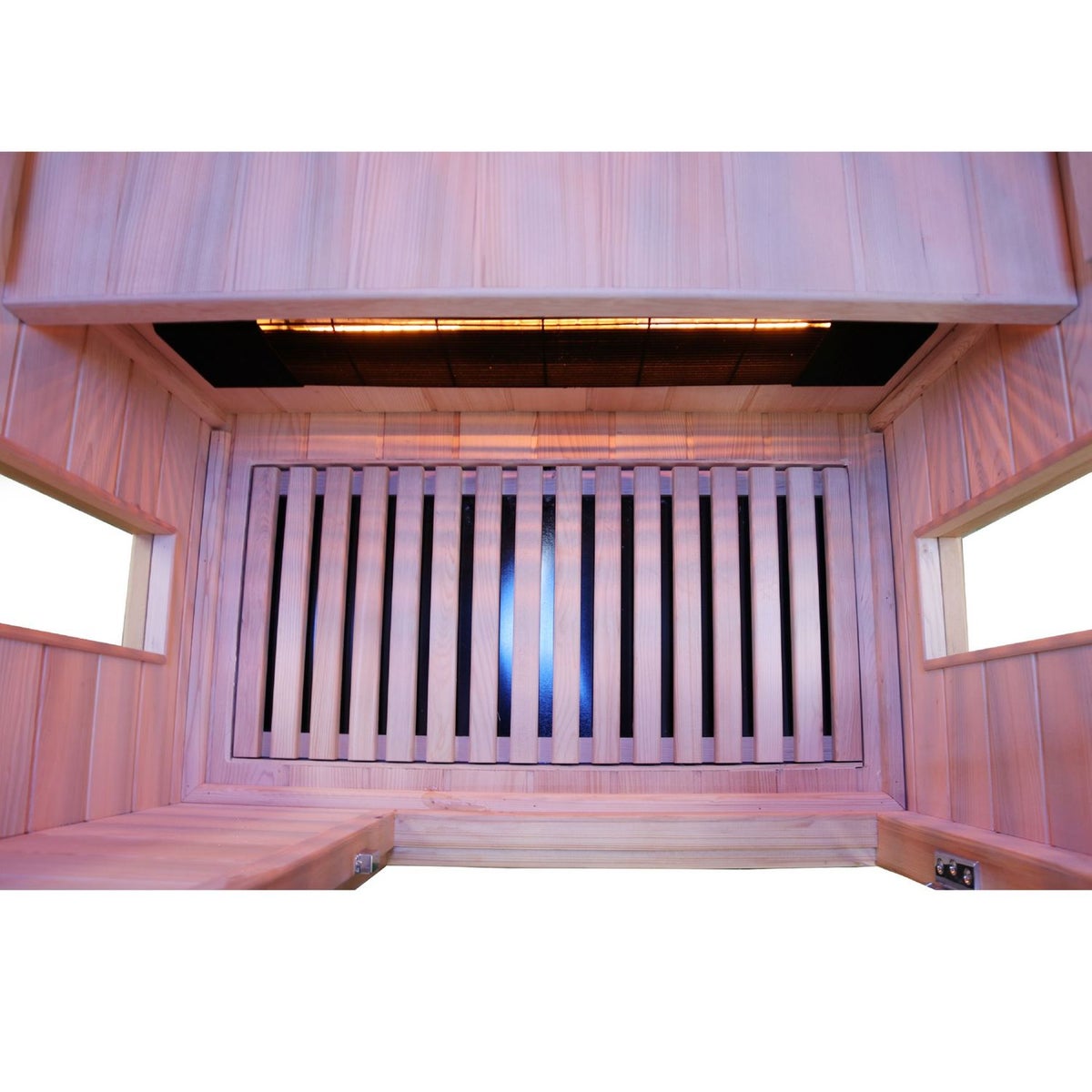 Dewello® Infraroodcabine Infraroodsauna PIERSON 90cm x 90cm incl. 3 full spectrum emitters, 3 koolstof emitters, gekleurd licht, LED