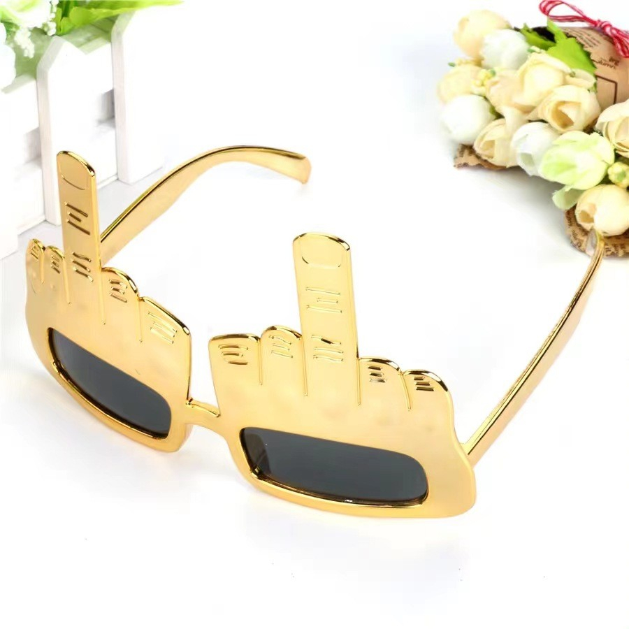 Photo Booth Brille Fotorequisite Party Sonnenbrille Verkleidungs Accessoire für lustige Bilder - Mittelfinger