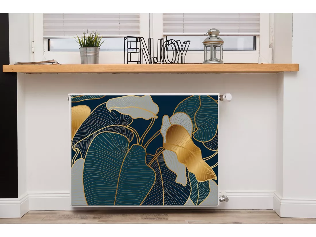 Tapis magnétique pour radiateur - Feuilles Plantes 80 x 60 cm, Aimant pour radiateur