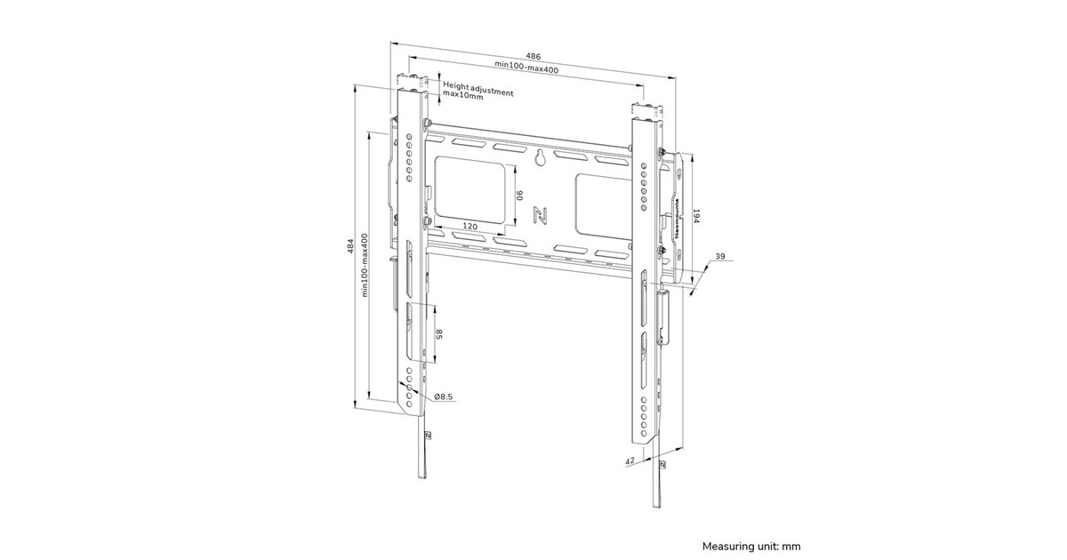 NeomountsWL30-750BL14 vlakke wandsteun bevestiging  (Zwart)