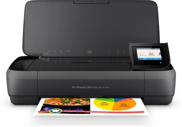 HP Officejet 250 Mobile All-in-One - Multifunktionsprinter - farve - blækprinter - Legal (216 x 356 mm) (original) - A4/Legal (medie) - op til 8 spm (kopiering) - op til 10 spm (udskriver) - 50 ark - USB 2.0, USB vært, Wi-Fi