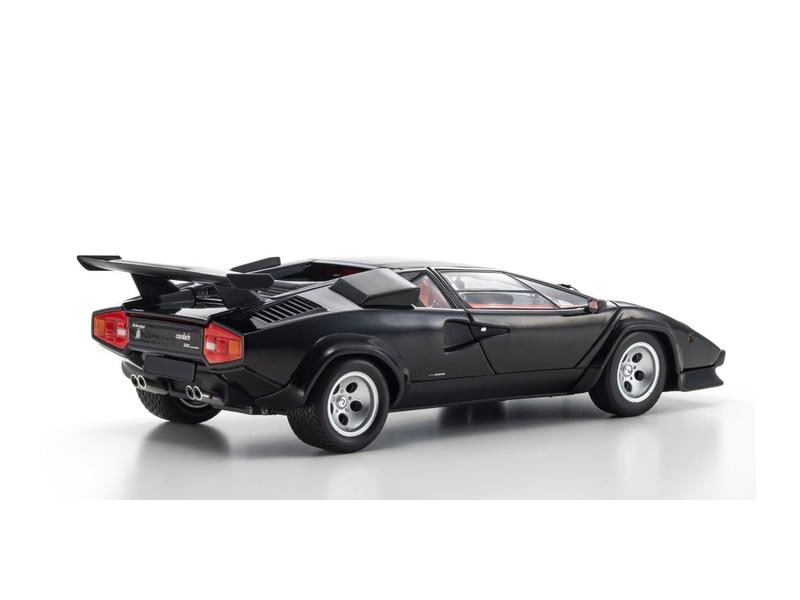 Kyosho Lamborghini Countach LP5000 Quattrovalvove Schwarz, Detailgetreues Modellauto für Sammler im Massstab 1:18