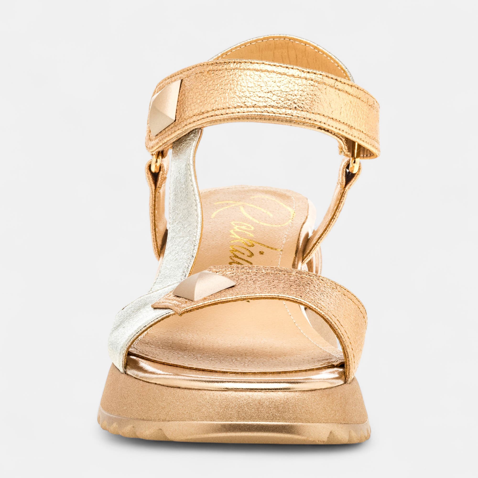 Sandales à talon compensé Femme or