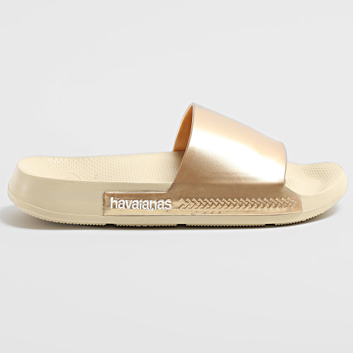 Claquettes Femme Slide Classic Metallic Beige