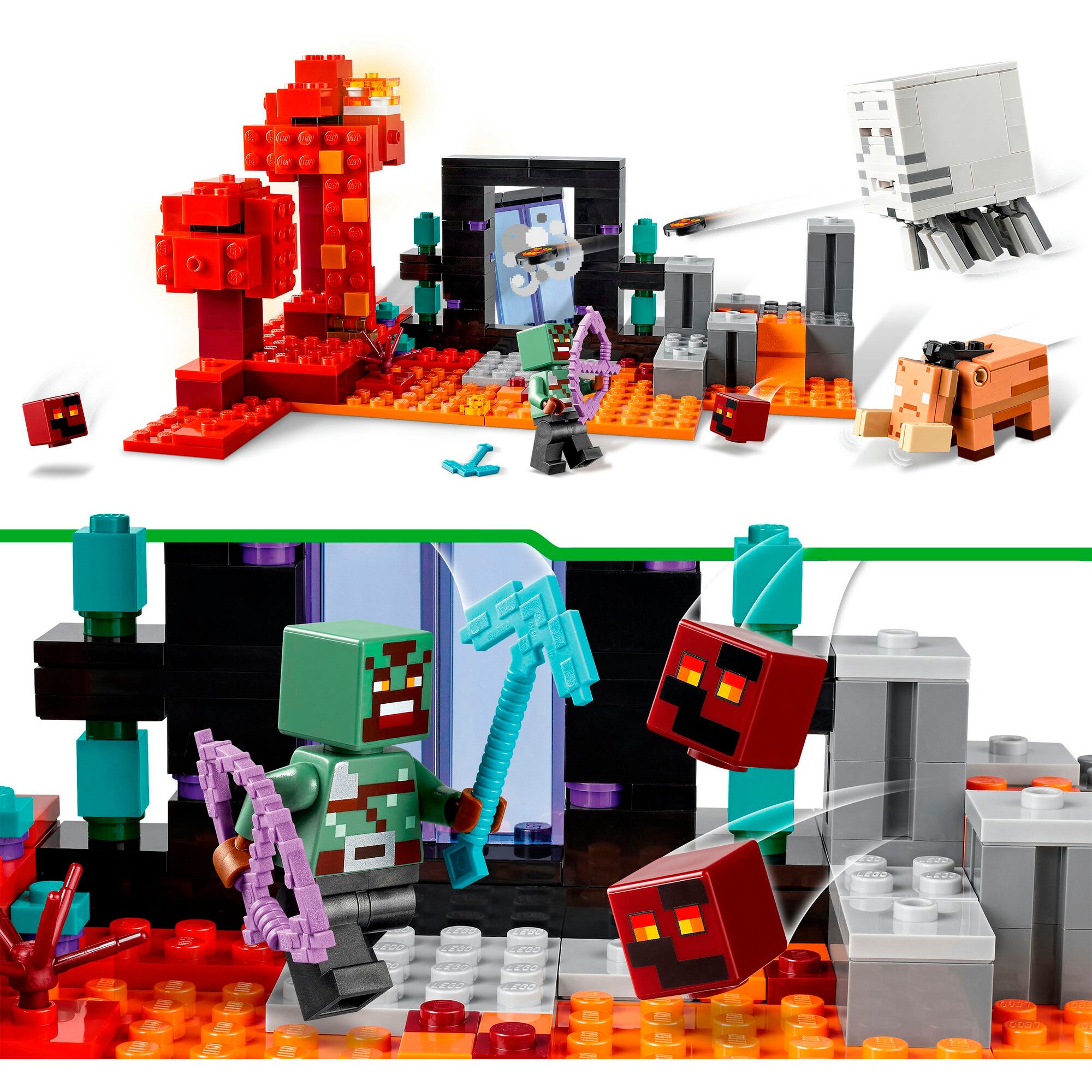 LEGO Konstruktionsspielzeug Minecraft Hinterhalt am Netherportal