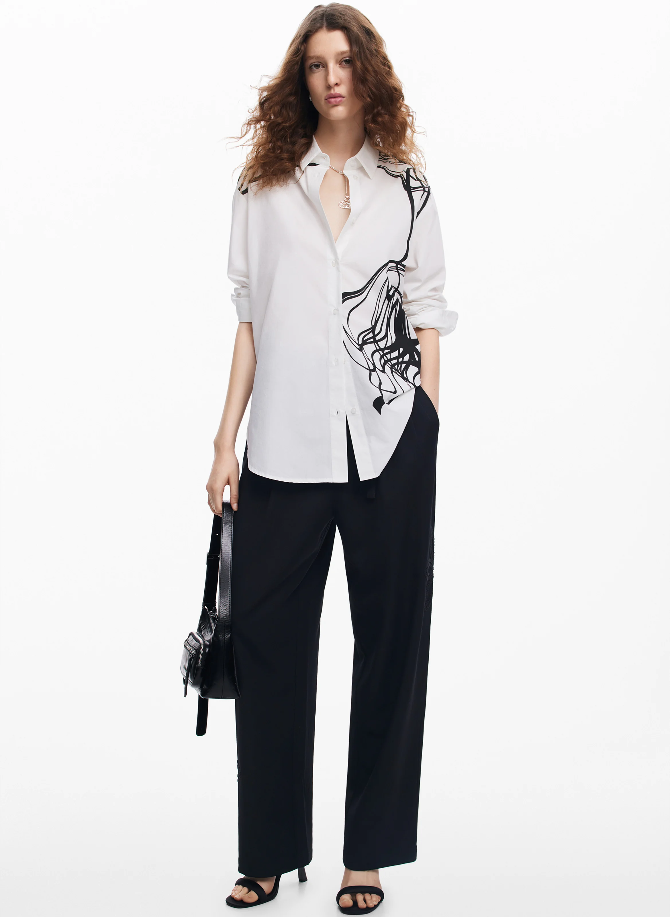 Chemise col classique en coton | Blanc