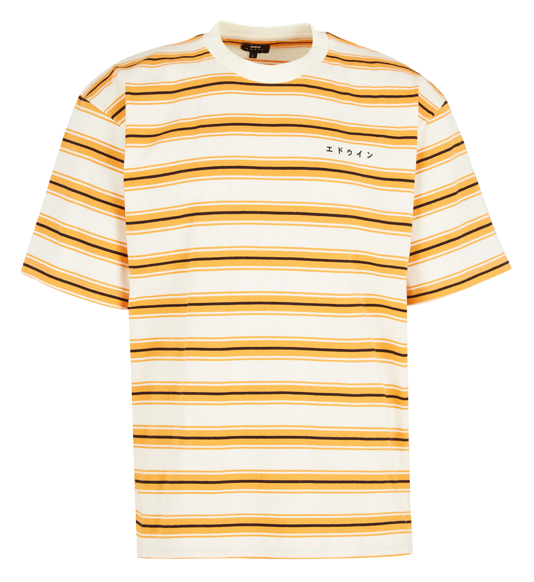 Tee-shirt col rond droit en coton | Orange