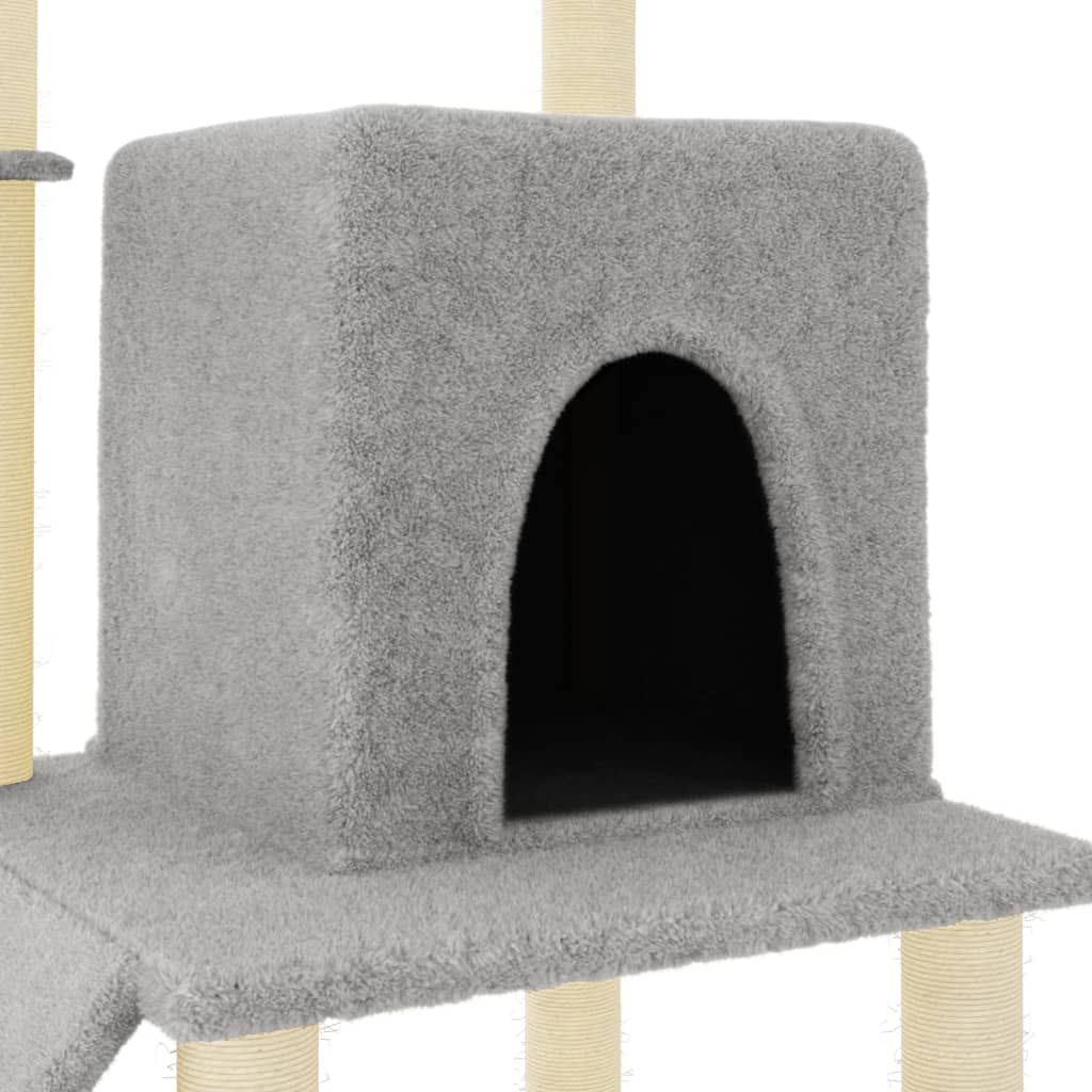 Arbre à chat avec griffoirs en sisal gris clair 96,5 cm