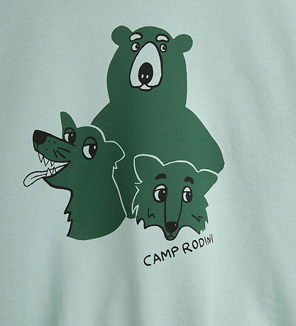 Mini Rodini Sweatshirt - Camp Rodini - Hellgrün m. Wilde Tiere