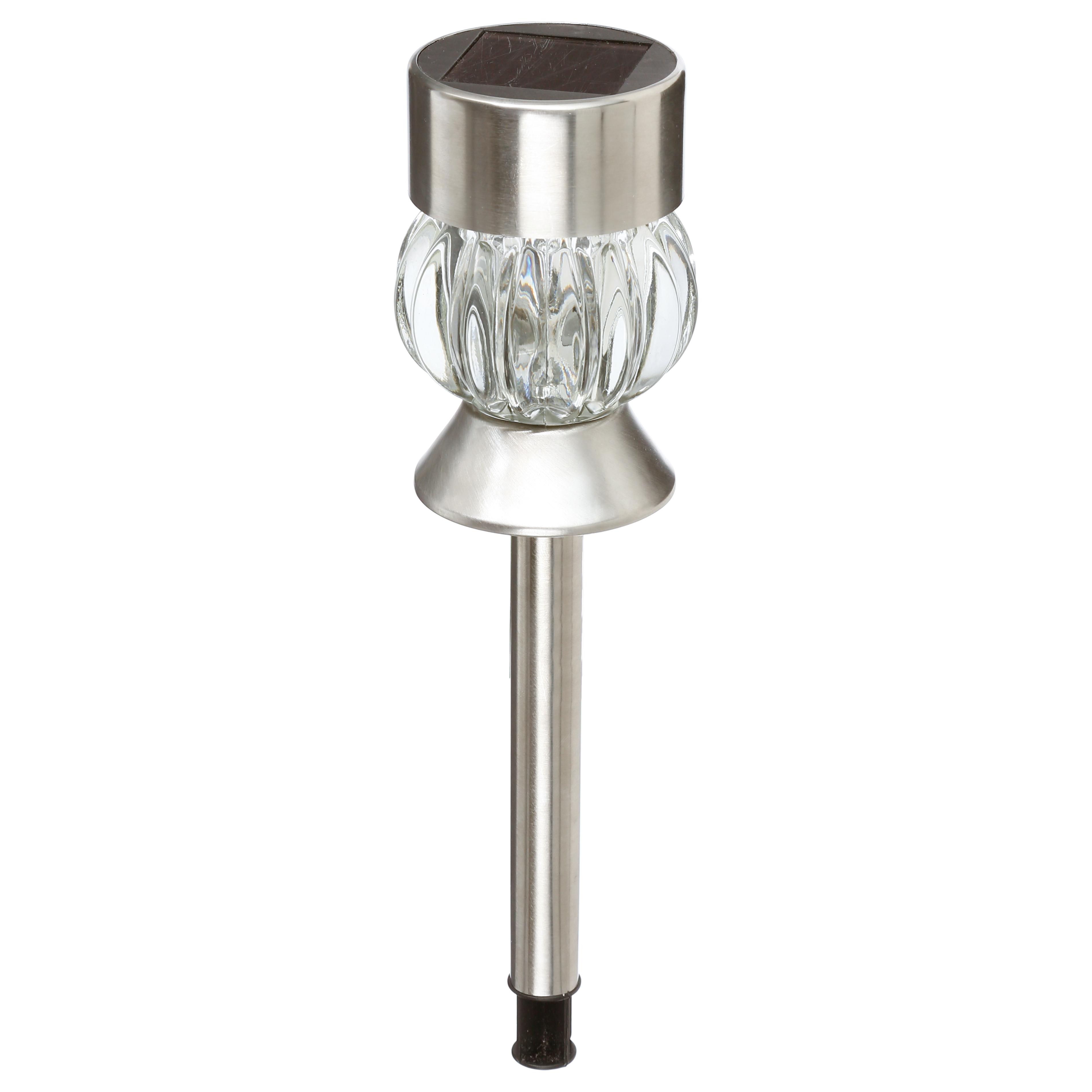 BALISE SOLAIRE INOX VERRE H.34CM