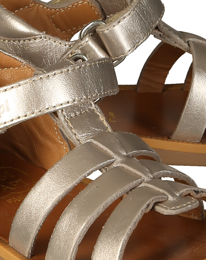 Sandalen POPPY STRAP METALLIC in platin