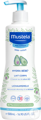 Mustela Bébé Hydra Bébé Lait Corps Peau Normale Flacon Pompe 500ml
