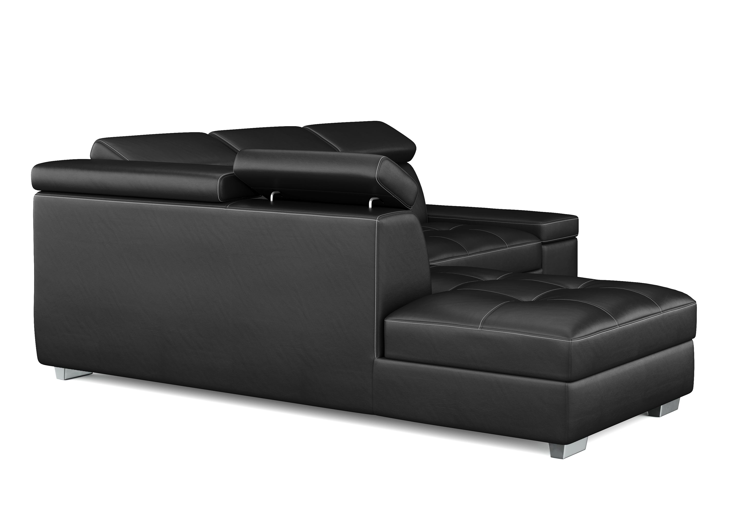Ecksofa Leder DEBORA links schwarz