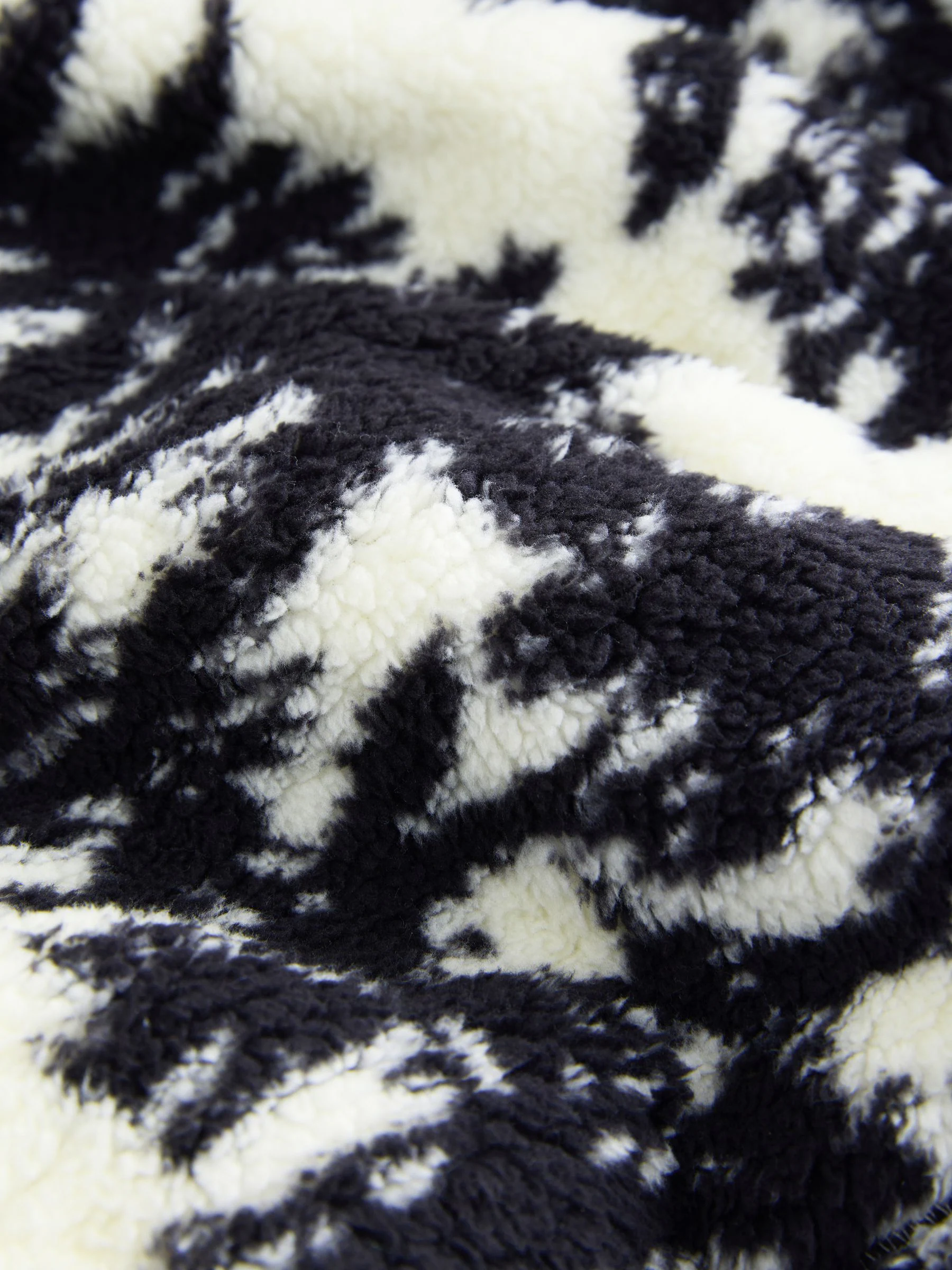 Black/Cream Tree Print - Matching Family Zip Neck Borg Fleece