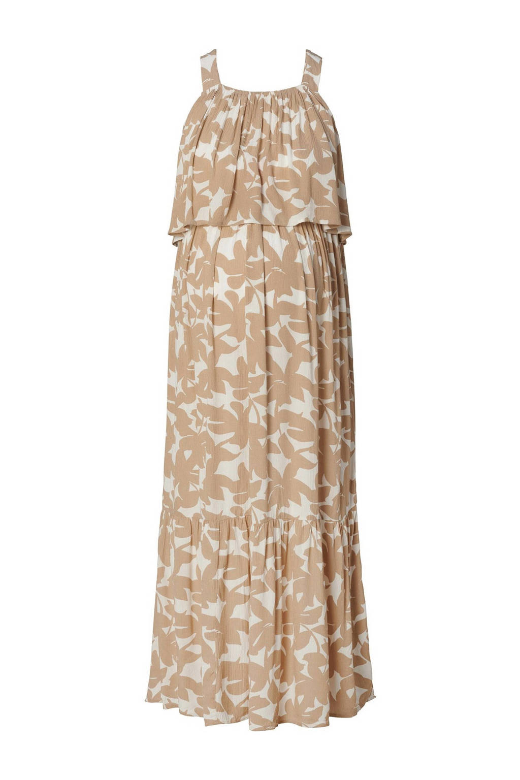 Noppies gebloemde voedingsjurk beige/wit