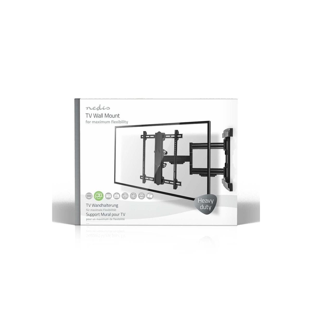 TV-veggmontering med full bevegelighet | 37-80 tommer | Maks 50 kg | 3 svingpunk
